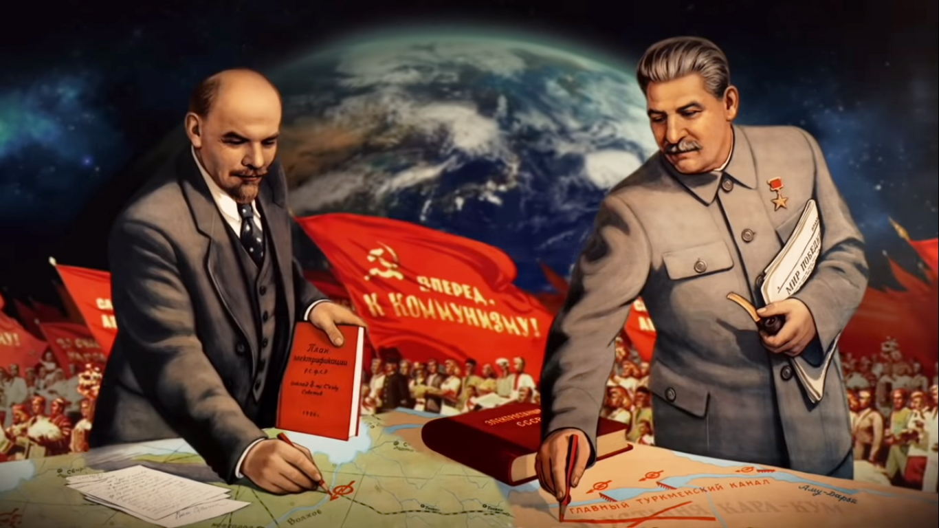 Плакаты Ленина и Сталина